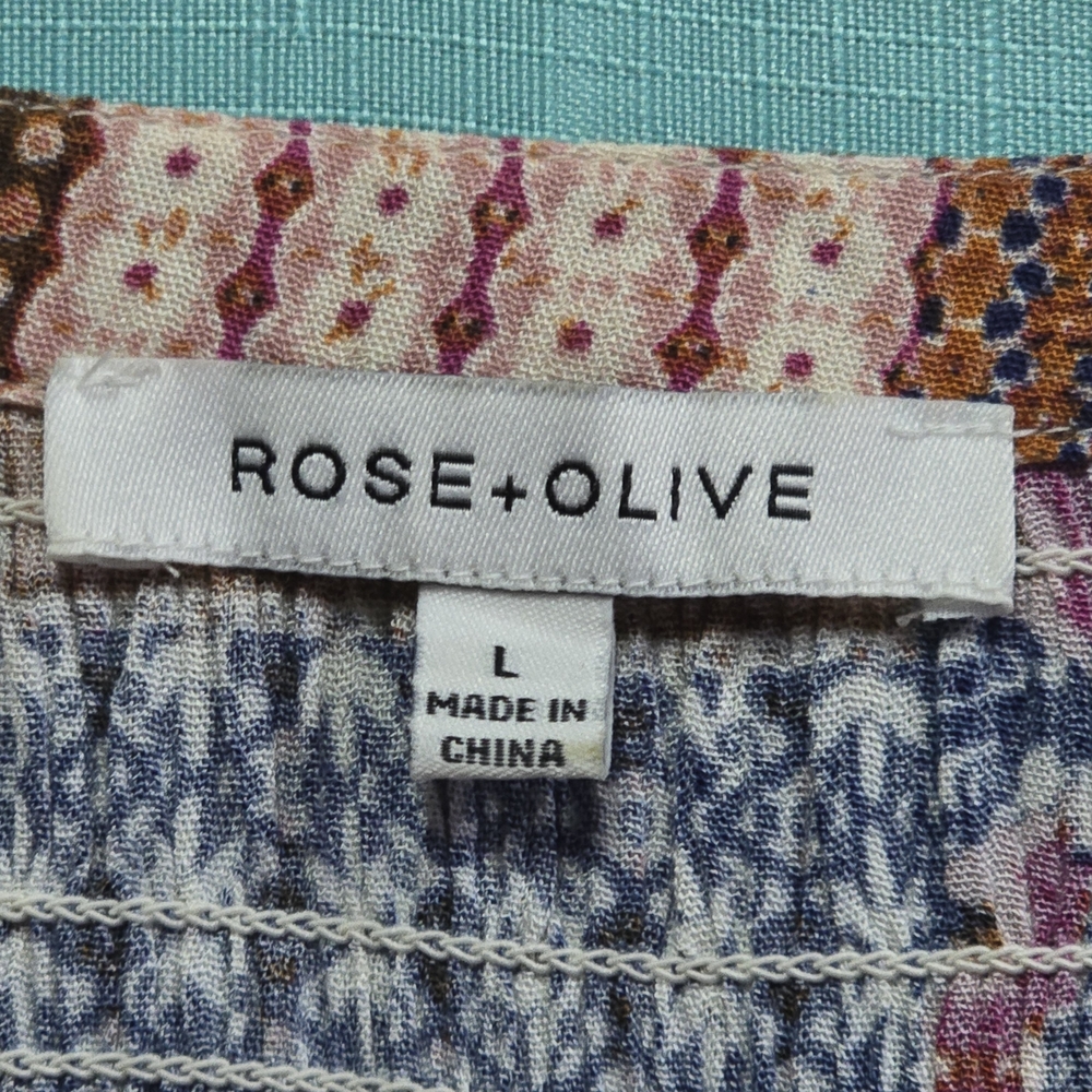 Rose + Olive, Patchwork Multicolored Rayon Button… - image 4